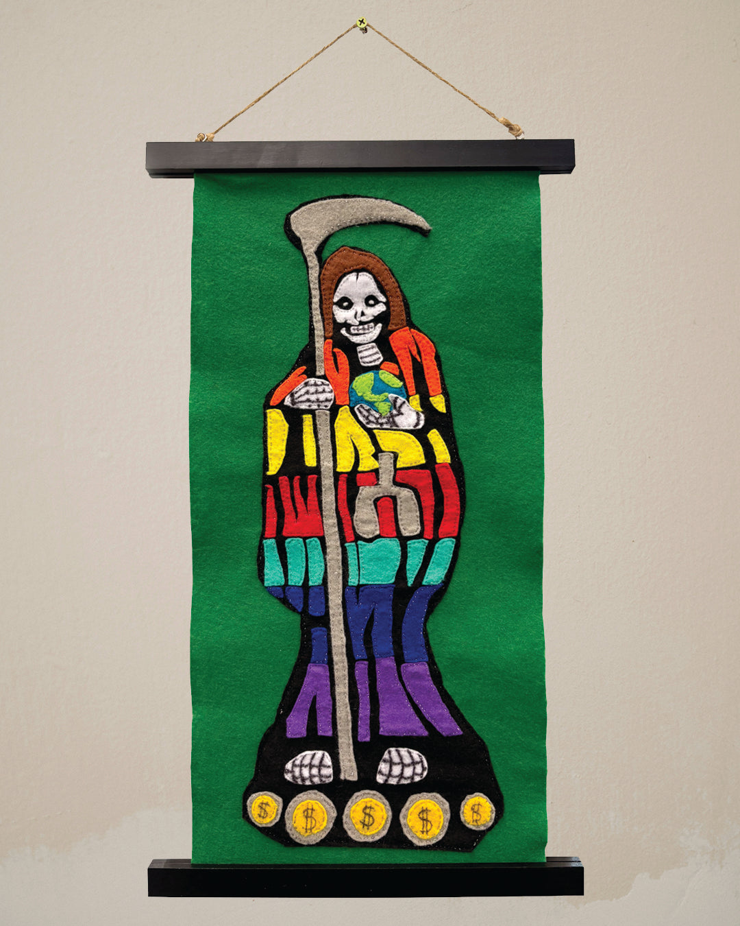 Santa Muerte Felt Fabric